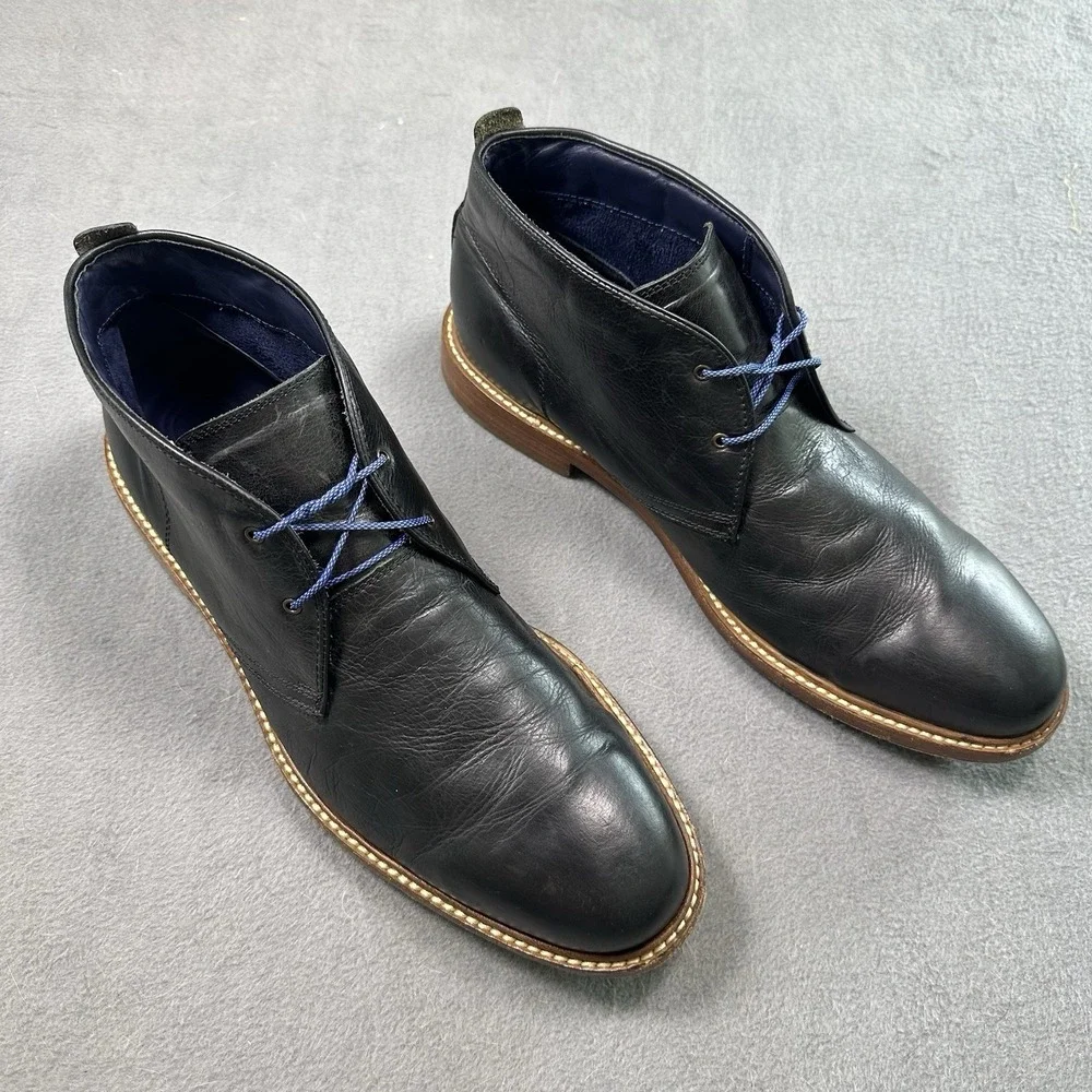 Cole Haan Tyler Grand Chukka Boots Mens 13 Black Leather Grand.ØS C25100